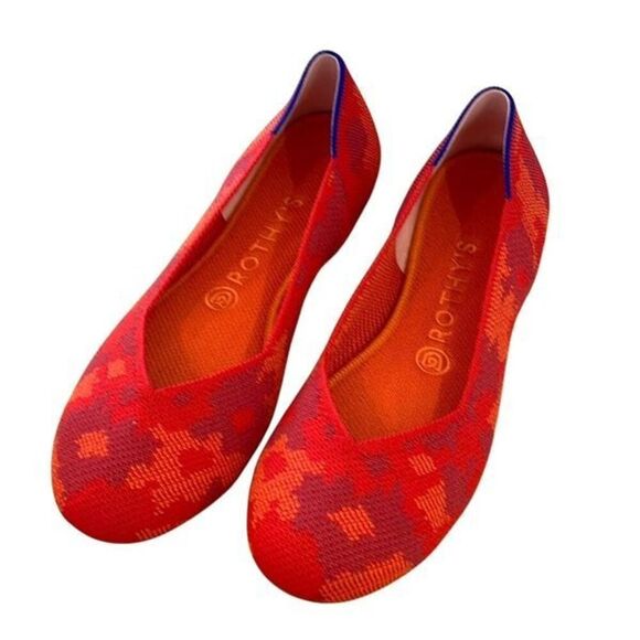 ROTHY’S Red Camo Round Toe Loafers Slip-On Flats Shoes Women’s 8 - Picture 1 of 7